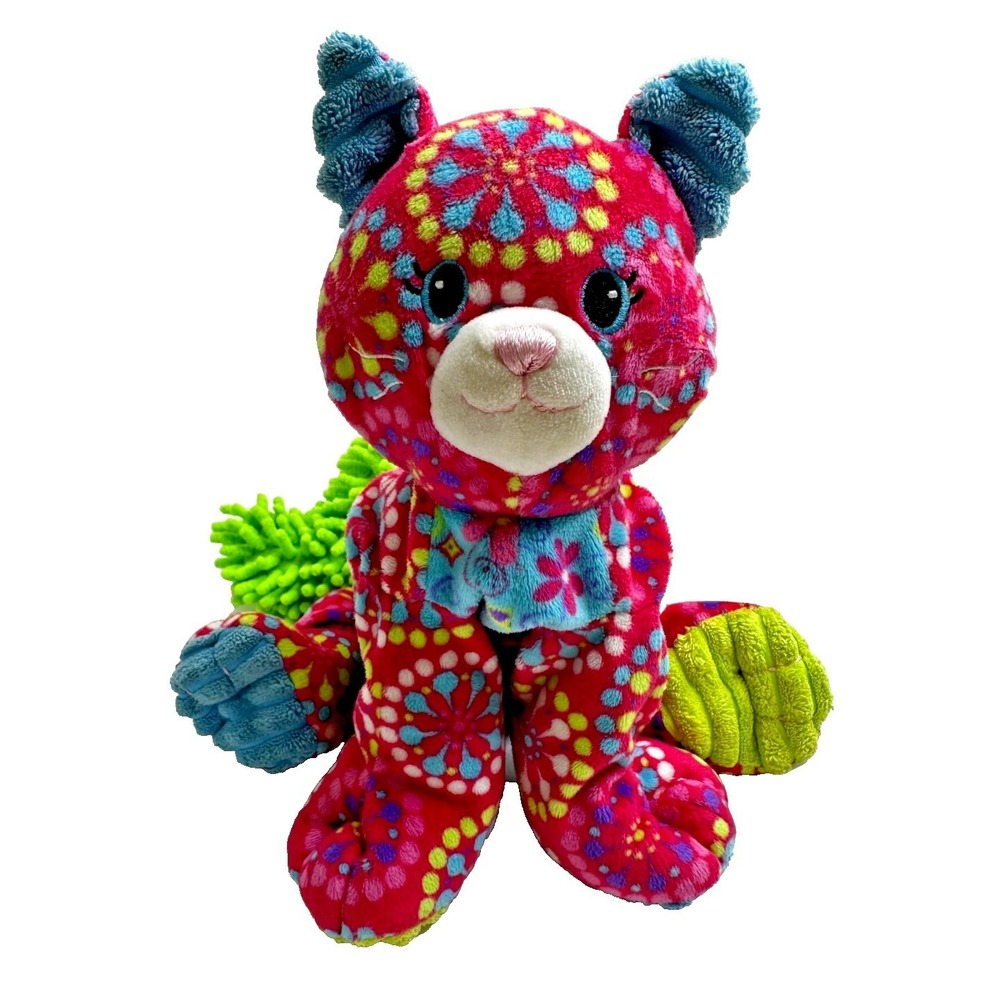 Mary Meyer Kitty Cat Print Pizzazz Raspberry Plush 10" Stuffed Animal